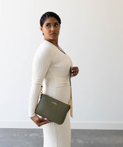 Ara Convertible Crossbody Clutch - Olive