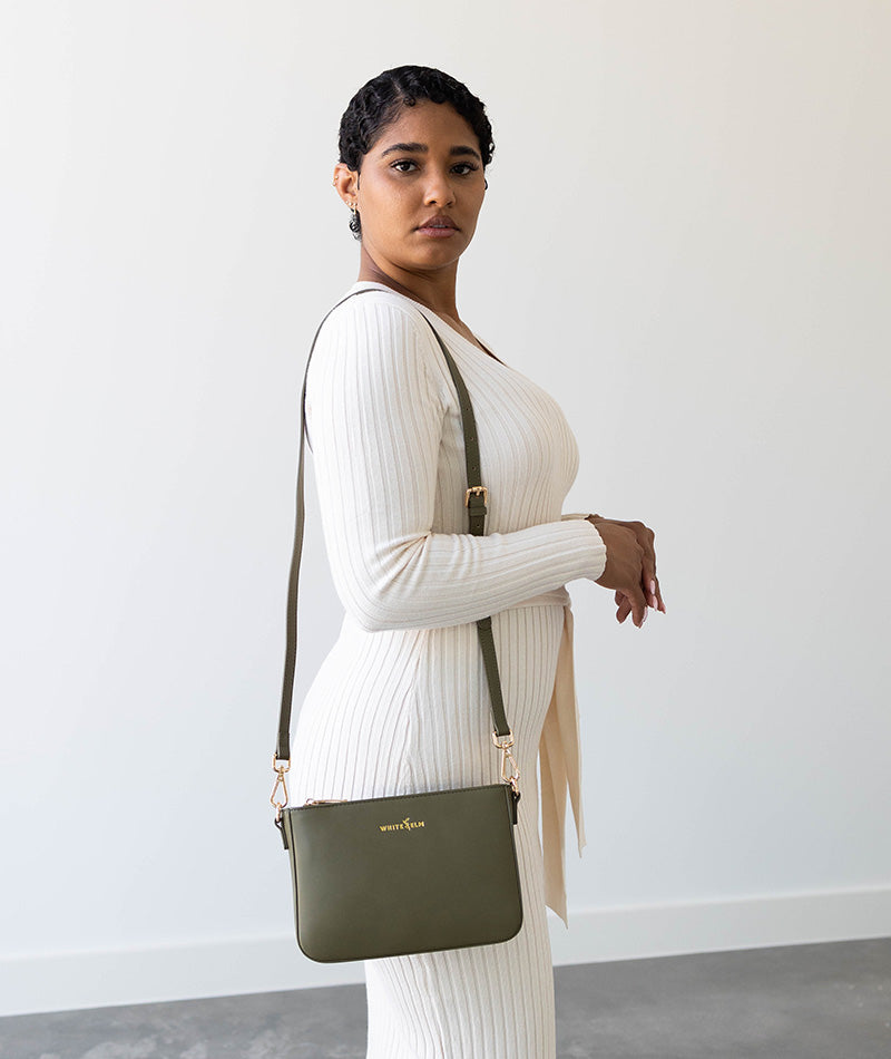 Ara Convertible Crossbody Clutch - Olive