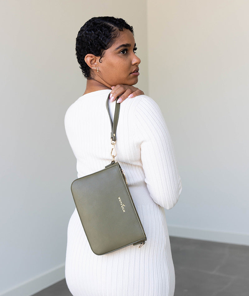 Ara Convertible Crossbody Clutch - Olive