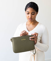 Ara Convertible Crossbody Clutch - Olive