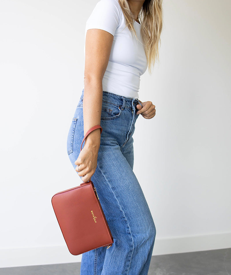 Ara Convertible Crossbody Clutch - Terracotta