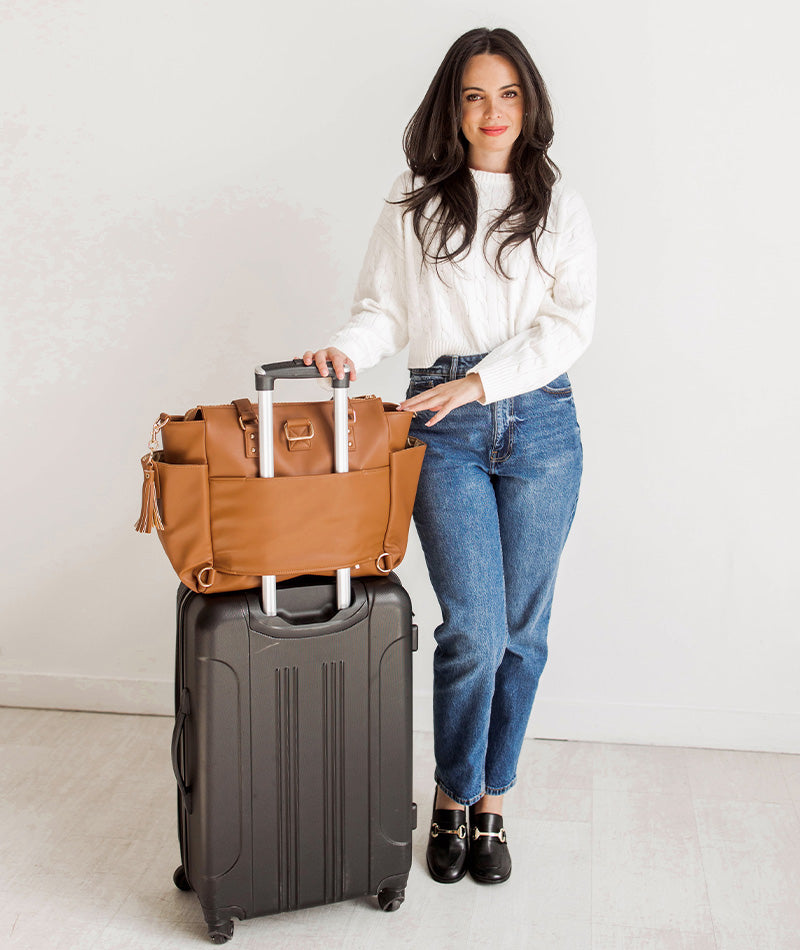 Gemini Convertible Backpack - Caramel | Work & Travel Bag by White Elm