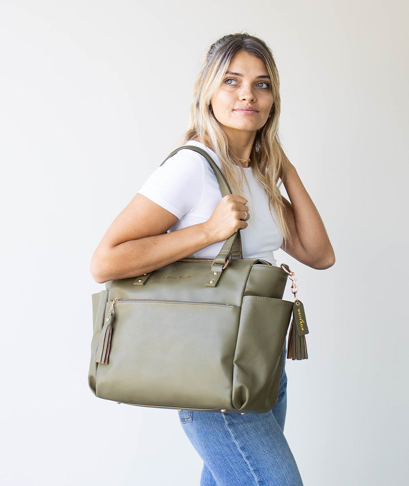 Gemini Convertible Backpack Tote - Olive Green | White Elm Bags