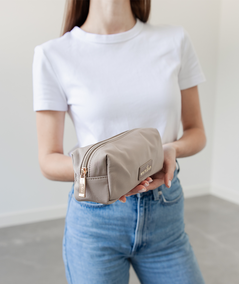 Penny Pencil Pouch - Taupe Nylon