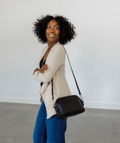 Rosette Crossbody - Black