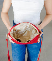 Rosette Crossbody - Crimson Red