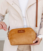 Rosette Crossbody - Honey Vegan Suede  - [OUTLET FINAL SALE]