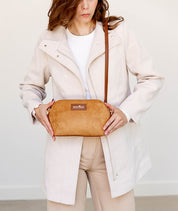 Rosette Crossbody - Honey Vegan Suede  - [OUTLET FINAL SALE]