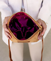 Rosette Crossbody - Honey Vegan Suede  - [OUTLET FINAL SALE]