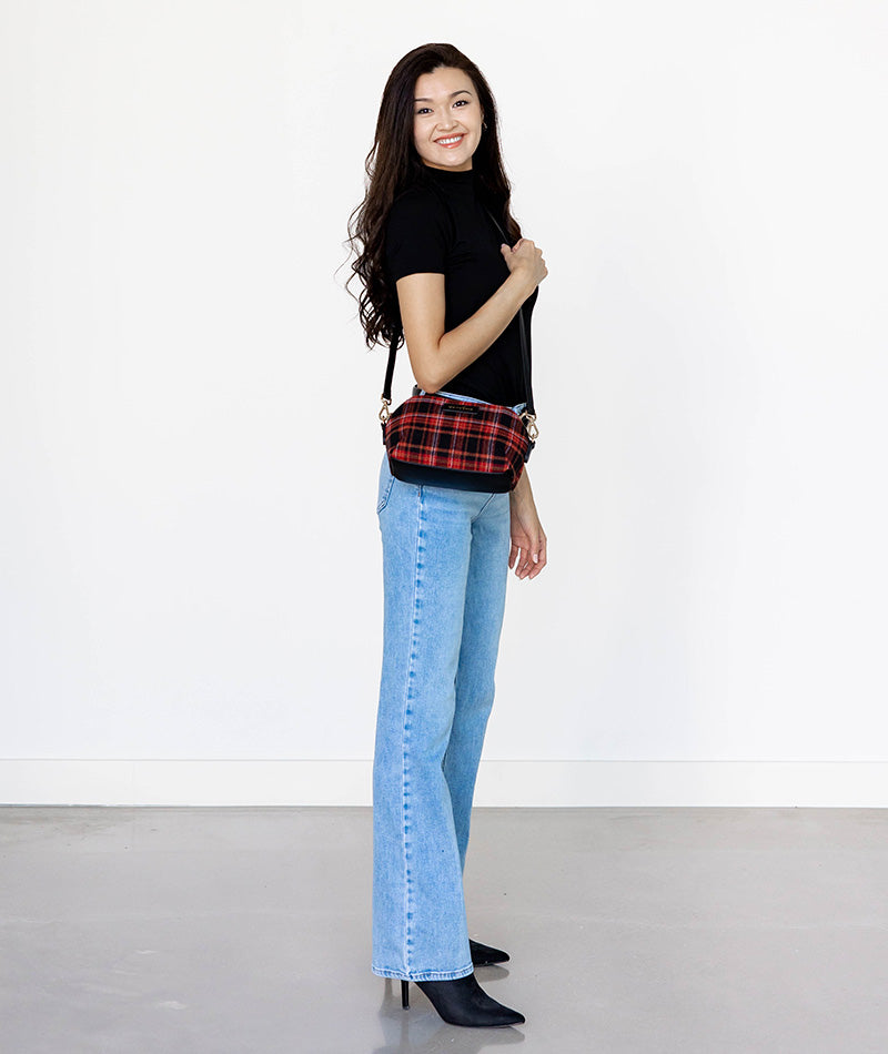 Rosette Crossbody - Tartan Rouge Wool