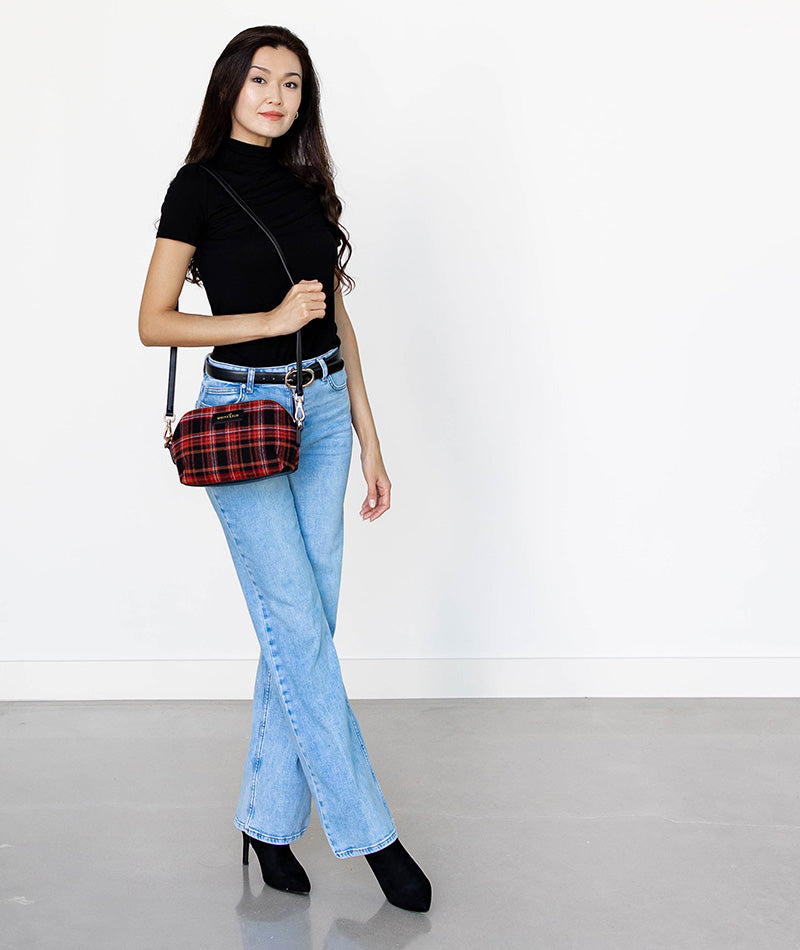 Rosette Crossbody - Tartan Rouge Wool
