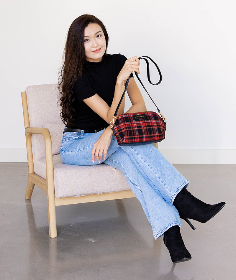 Rosette Crossbody - Tartan Rouge Wool
