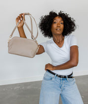 Rosette Crossbody - Taupe