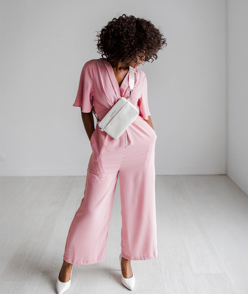 Skye Sling Bag - Pearl White Croc