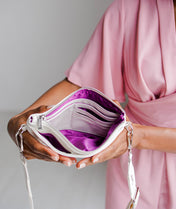 Skye Sling Bag - Pearl White Croc