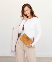 Skye Sling Bag - Honey Vegan Suede