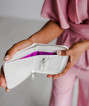 Starla Wallet - Pearl White Croc