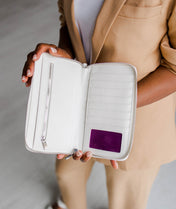 Vera Wallet - Pearl White Croc