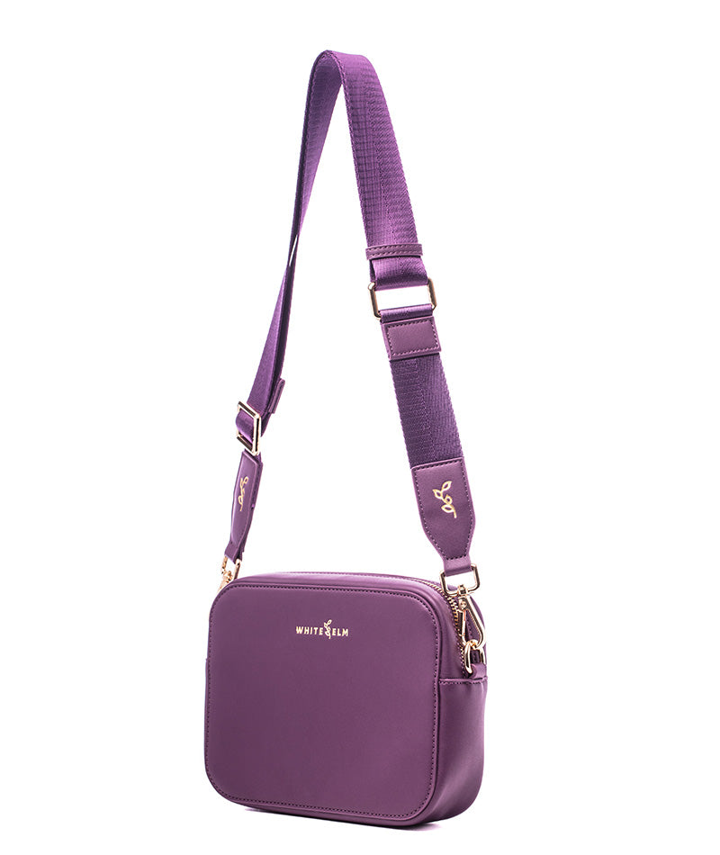 Bexley Crossbody Bag - Plum | Vegan Leather Handbags by White Elm