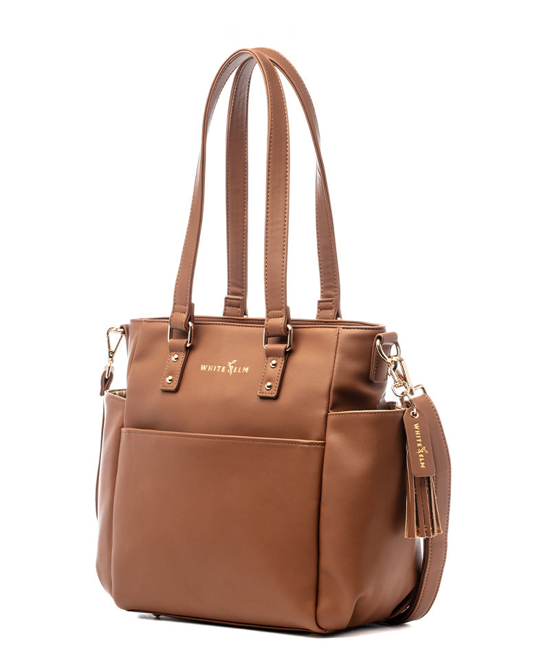 トートバッグ KINDERSALMON Margo Suede Tote Bag Caramel Margo Suede Tote Bag Charcoal-Brown - KINDERSALMON