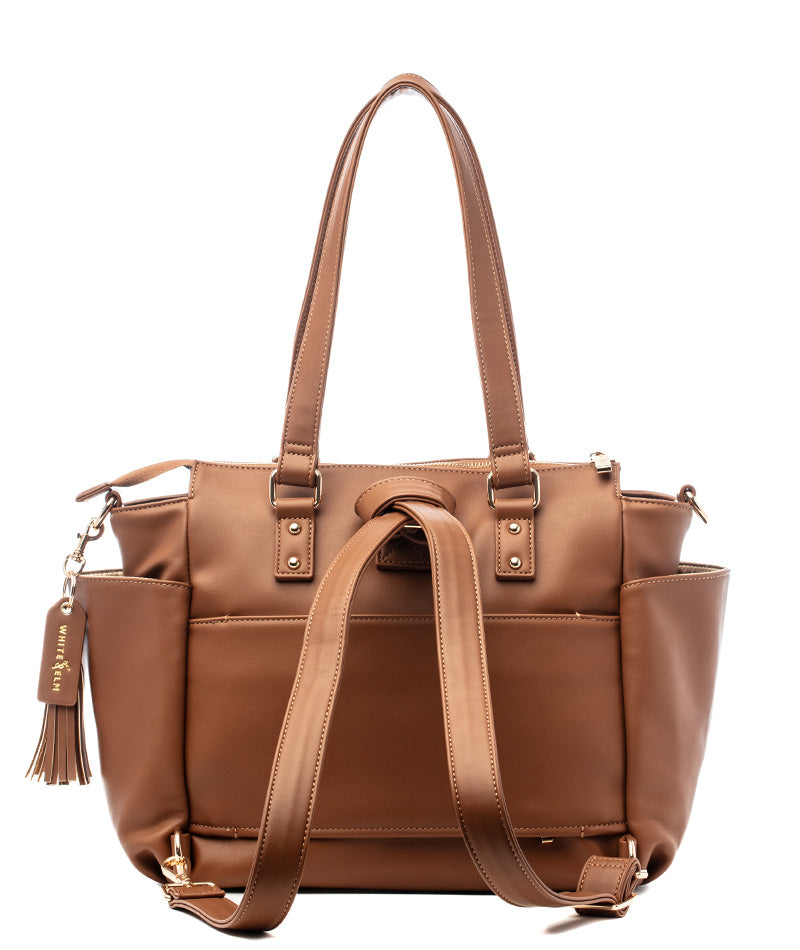 Gemini Mini Convertible Backpack - Caramel White Elm Stylish Work Bag