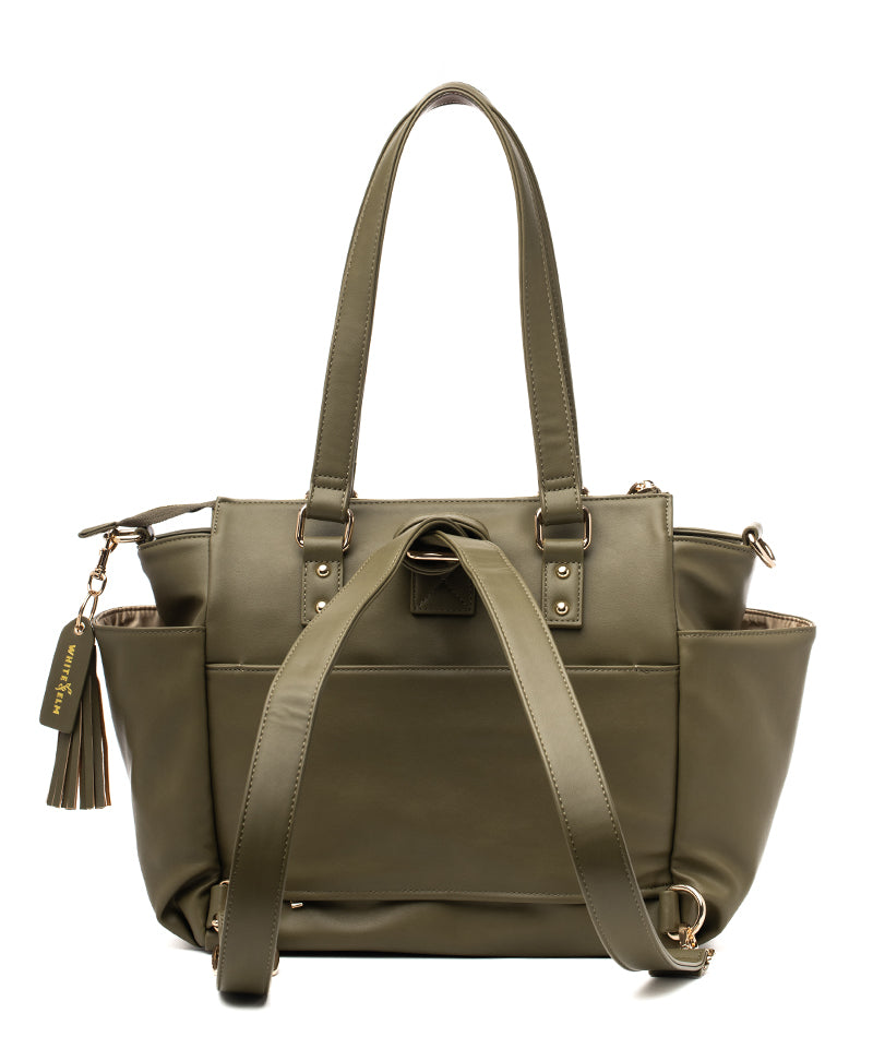 Gemini Mini Convertible Backpack Tote - Olive Green | White Elm Bags