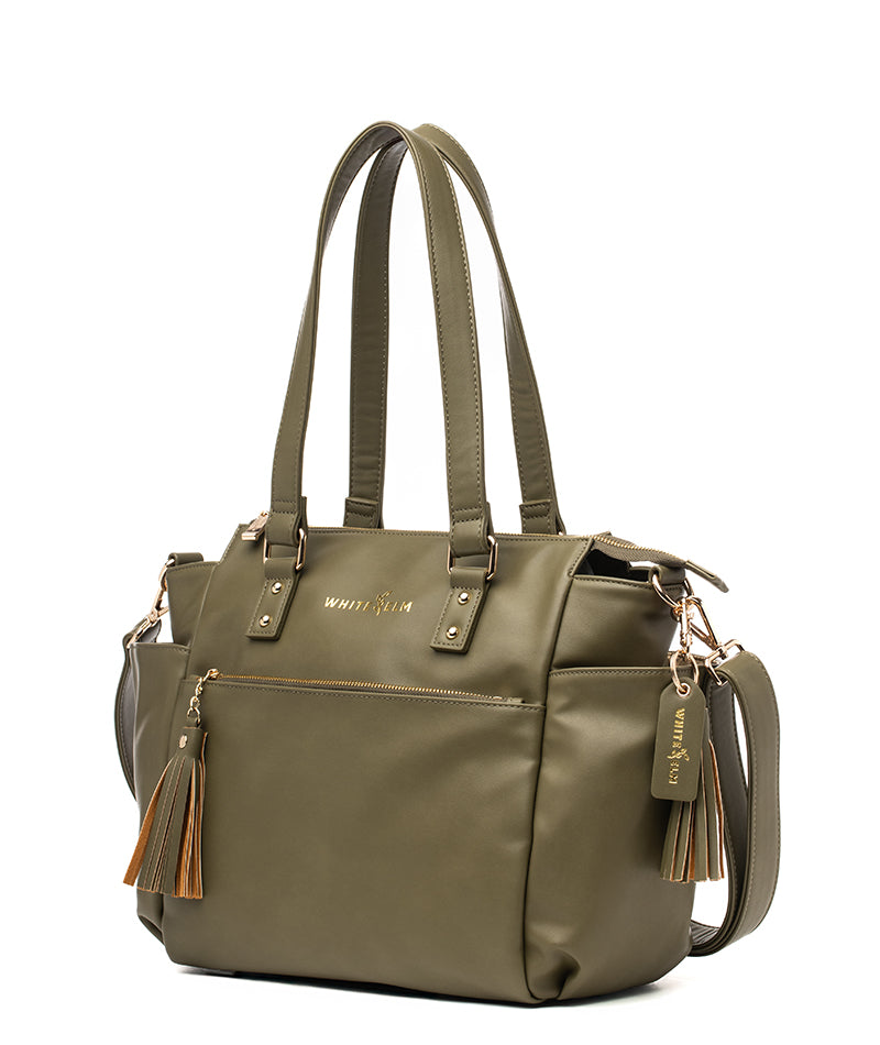 Gemini Mini Convertible Backpack Tote - Olive Green | White Elm Bags