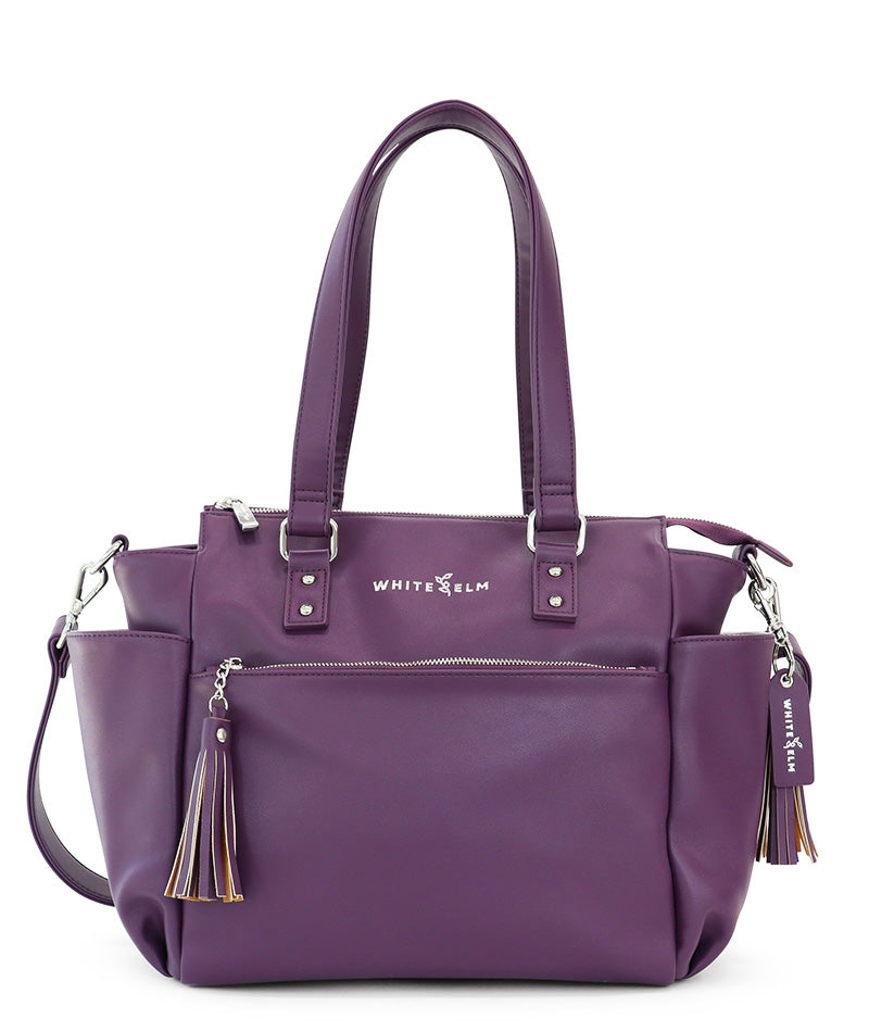 White Elm Gemini Mini Convertible Backpack – Plum Work & Travel Tote