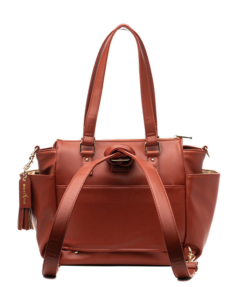 Gemini Mini Convertible Backpack Tote - Terracotta | White Elm Bags