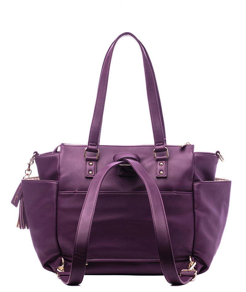 White Elm Plum Gemini Convertible Backpack Tote | Work Bag for Women