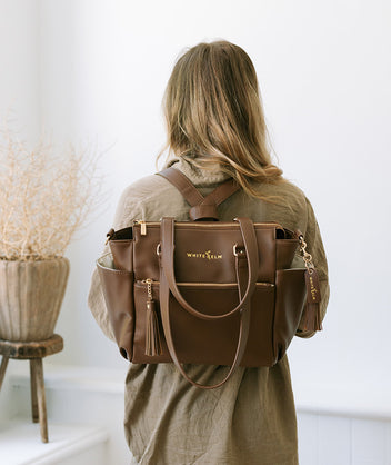 Gemini Convertible Backpack Tote - Almond – White Elm