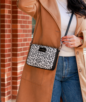 Ara Convertible Crossbody Clutch - Leopard Nylon