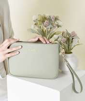 Ara Convertible Crossbody Clutch - Sage Green