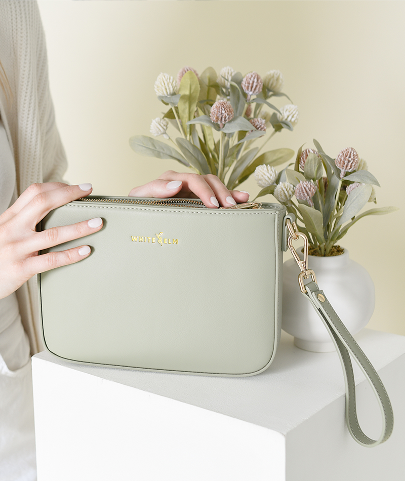 Ara Convertible Crossbody Clutch - Sage Green