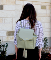 Luna Drawstring Backpack - Sage Green [Outlet RETIRED Final Sale]
